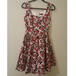 Pinup girl clothing roses lana dress S